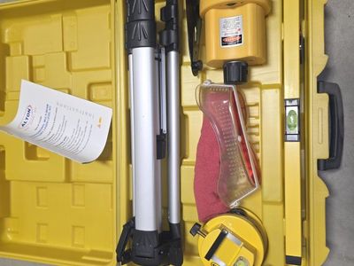 ALTON Rotary Laser Level Kit with Tripod, Glasses, and Case - Construction/Surveying Tool