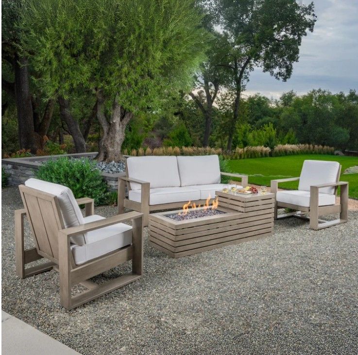 SunVilla Clifton 4-piece Fire Outdoor Patio Seating Set