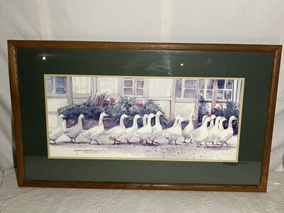 Framed Geese Watercolor Print by D.H. Darton