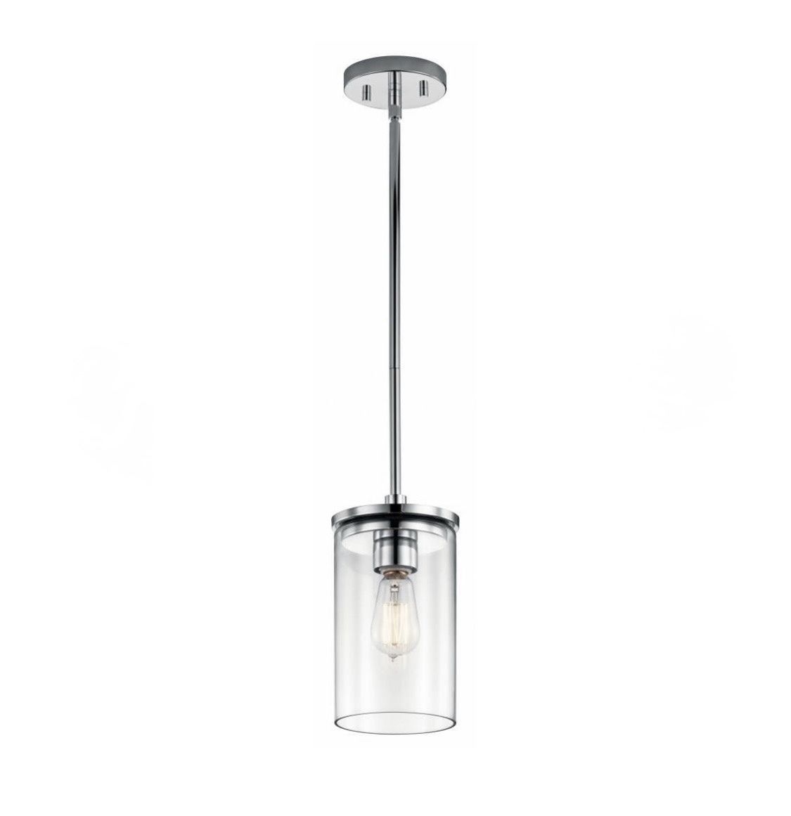 Kichler Crosby Mini Pendant Light Chrome/Clear Glass - New Open Box