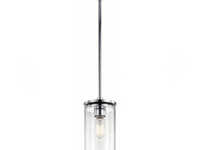 Kichler Crosby Mini Pendant Light Chrome/Clear Glass - New Open Box