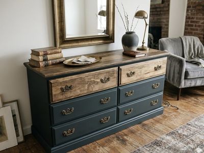 Solid Wood Dresser - Full Refinished - Two Tone