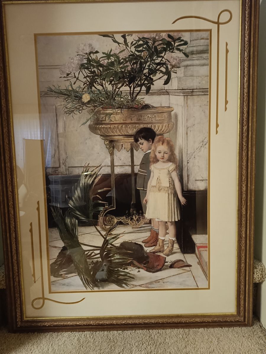 The Broken Flower Pot, 1876 by Jan c. Verhas - Custom Framed Art