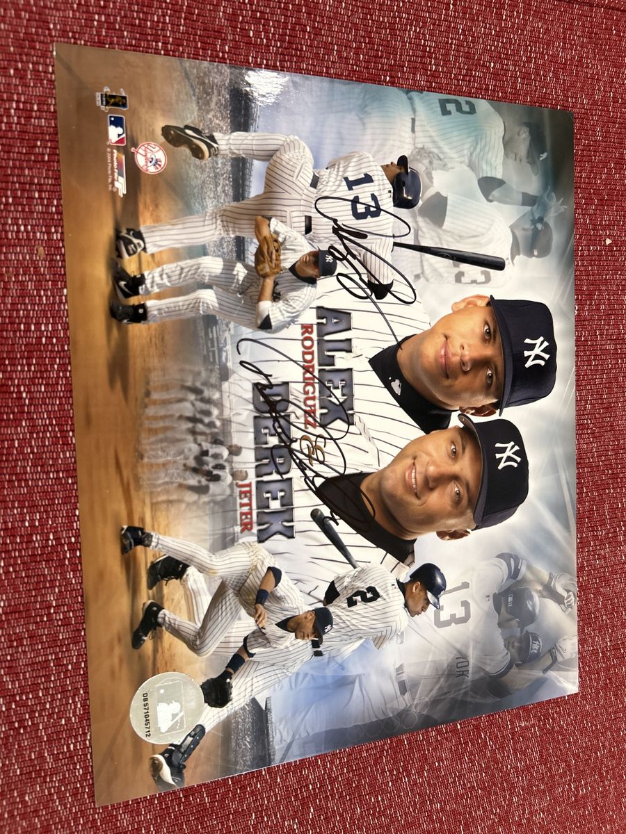 Derek Jeter & Alex Rodriguez Dual Auto New York Yankees Hand Signed Certificate of Authenticity MLB 8x10 Auto Photo Baseball