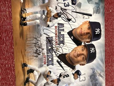Derek Jeter & Alex Rodriguez Dual Auto New York Yankees Hand Signed Certificate of Authenticity MLB 8x10 Auto Photo Baseball
