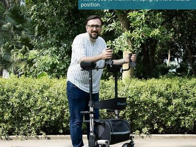 ELENKER Upright Walker, Stand Up Folding Rollator