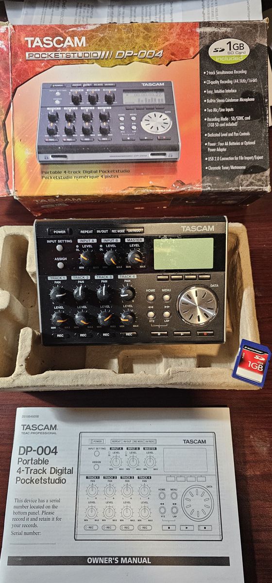 TASCAM Pocketstudio DP-004 Portable Digital 4-Track Recorder 2000s - Black