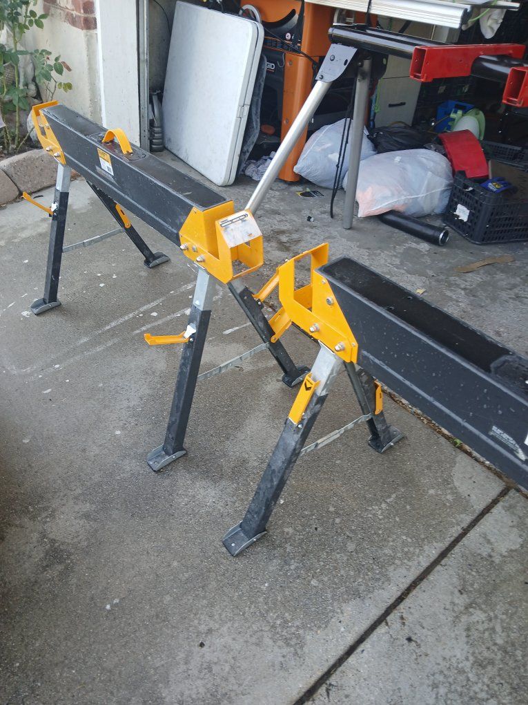 ToughBuilt C650 Sawhorse / Jobsite Table Pair with 2x4 Support Arms