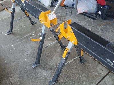 ToughBuilt C650 Sawhorse / Jobsite Table Pair with 2x4 Support Arms