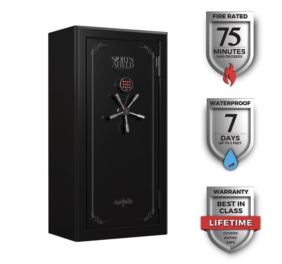 $230 LESS THAN SAM’S CLUB! BRAND NEW* Sports Afield 32-Gun Fireproof/Waterproof Gun Safe W/Electronic Lock DELIVERY AVAILABLE
