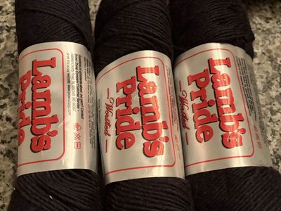 Lamb's Pride Worsted Onyx Yarn - 3 Skeins (85% Wool/15% Mohair) 4oz/190yds Each