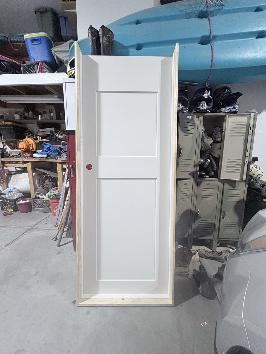 White Pre-Hung Interior Door with Wooden Frame