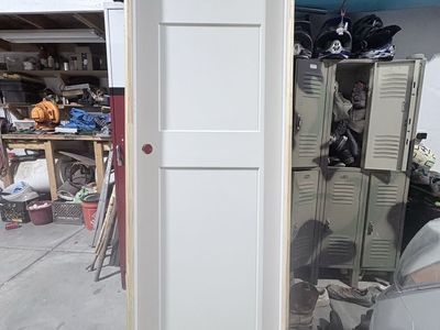 White Pre-Hung Interior Door with Wooden Frame