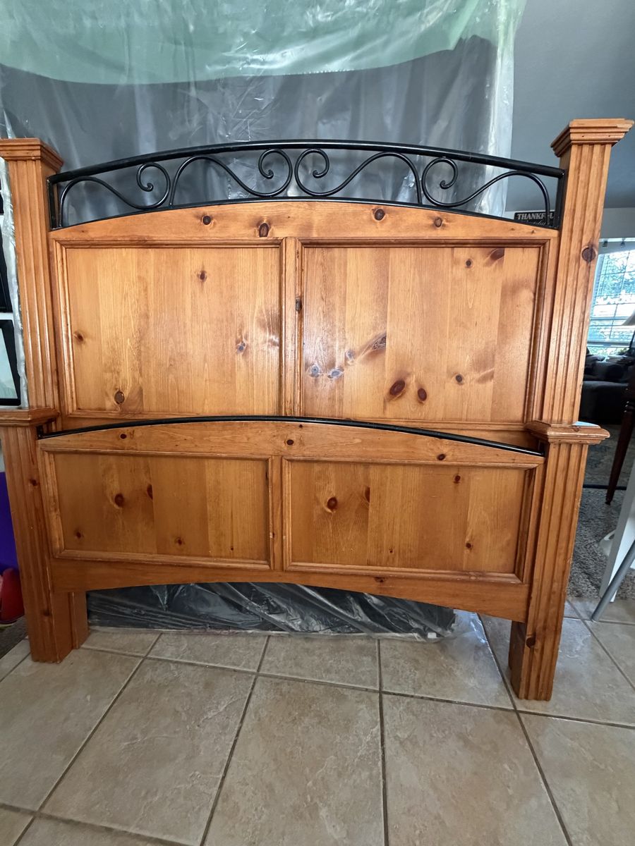 Beautiful solid wood full-size bed frame