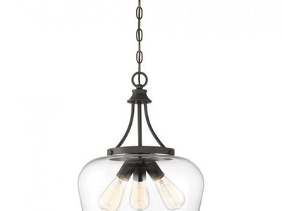 Transitional/ Modern Traditional 3 Light Pendant in Bronze