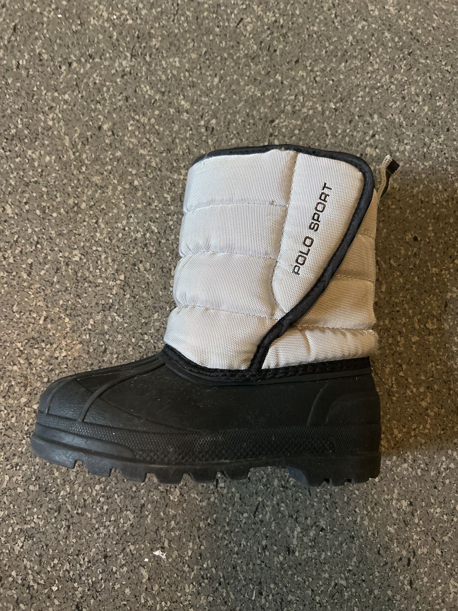 Polo Ralph Lauren Sport Silver Puffer Snow Boots Kids US Size 8 Winter Unisex