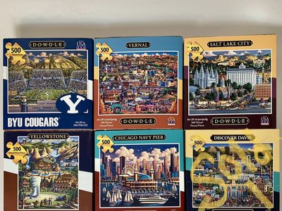 Dowdle 500pc jigsaw Puzzles with maps and slipcovers some new