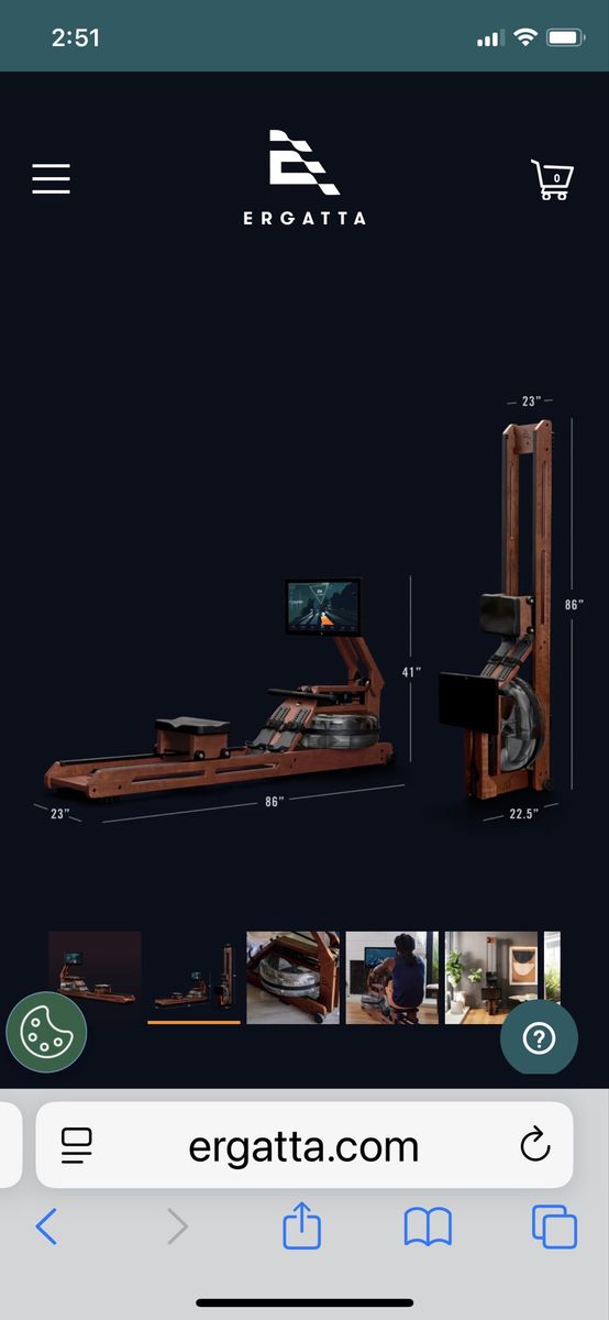 Ergatta Luxe Water Rowing Machine Like New