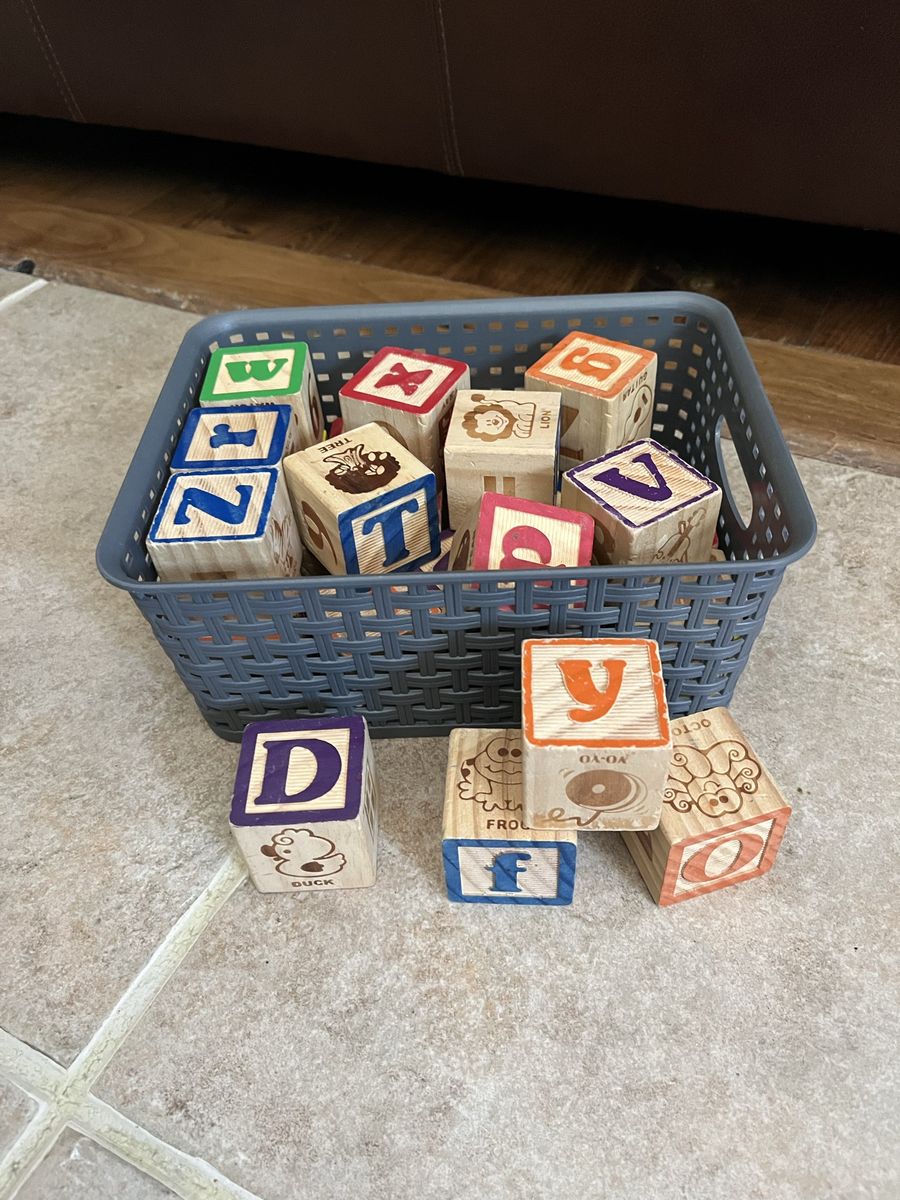 Our collection of vintage wooden kids blocks