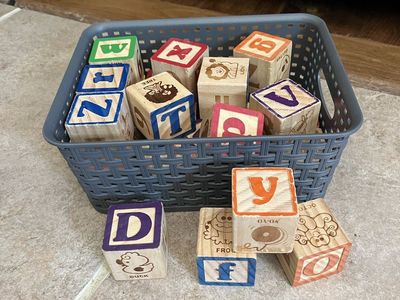 Our collection of vintage wooden kids blocks