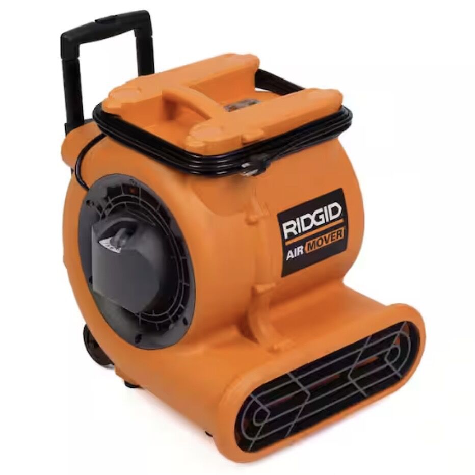 RIDGID 1625 CFM 3-Speed, Portable AM2560 Air Mover Blower Fan with Collapsible Handle, Rear Wheels, Water Damage Restoration