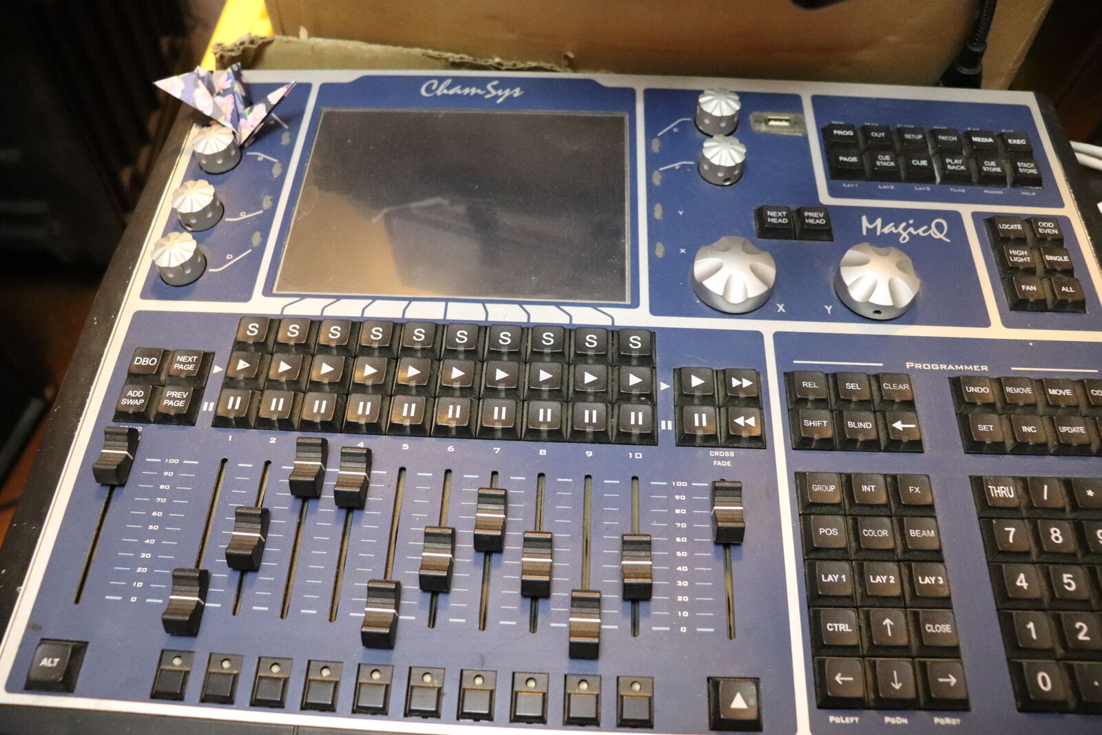 Stage Lighting + Console, Chamsys MQ and 20+ Moving Head Lights.  DMX