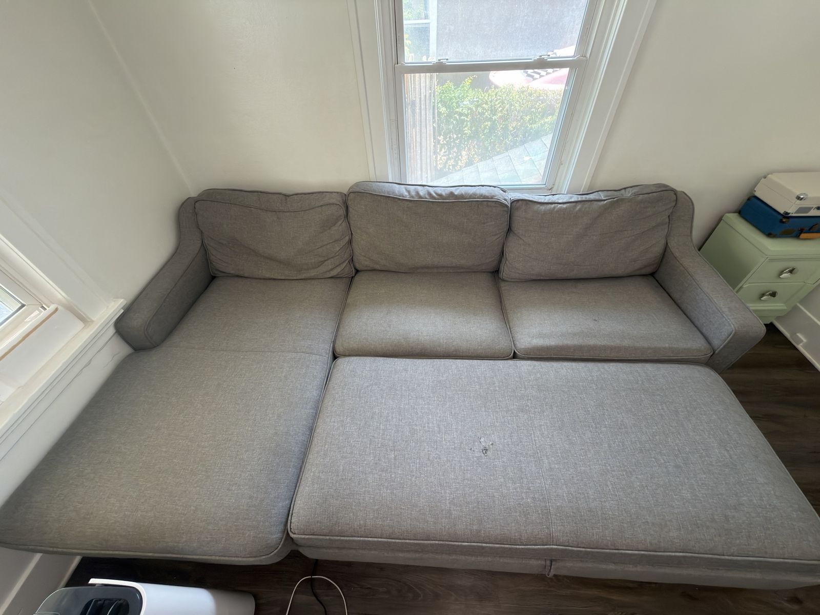 Gray Sectional Couch with Storage Ottoman - Modular Design
