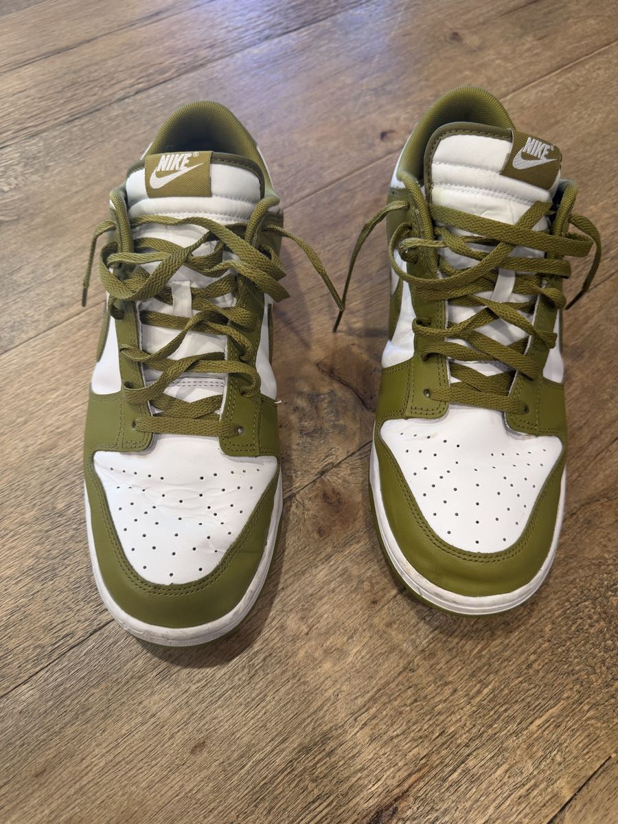 Nike Dunk Low Retro White Pacific Moss Sneakers Size 13