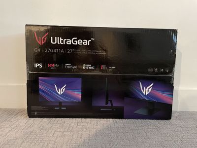 New LG UltraGear 27” IPS Gaming Monitor 1080p 144Hz 1ms Nvidia G-Sync AMD FreeSync HDMI DisplayPort audio stand