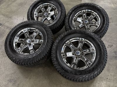 LIKE NEW 2025 f150 chrome 18in wheels/ 275/65/18 tires