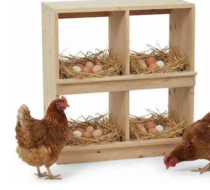 Garvee Wooden Chicken Nesting Box Double Tier 4 Compartment