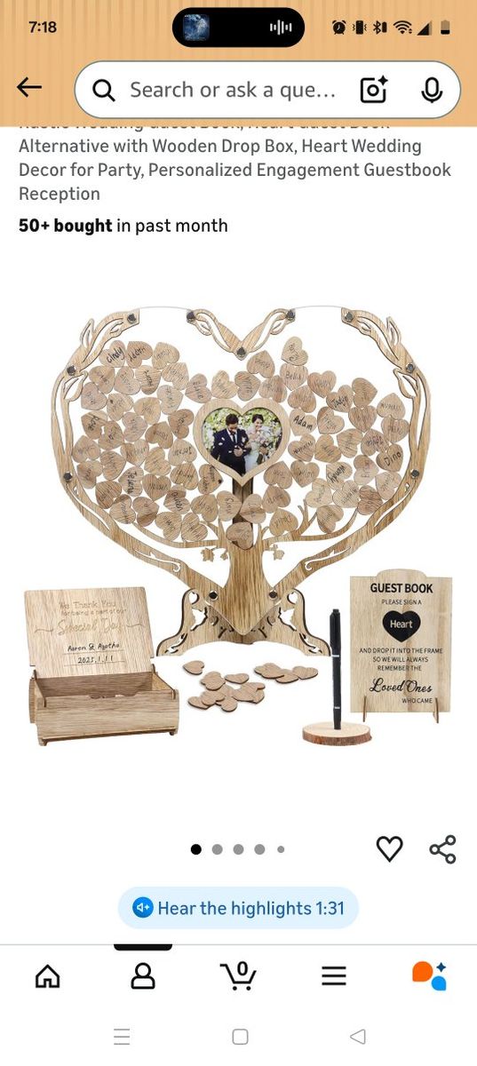 Heart wedding registry