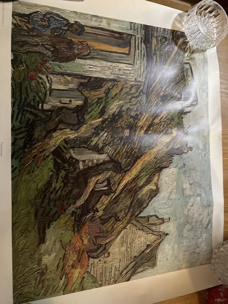 Print 19 X 24 Van Gogh Farmhouses