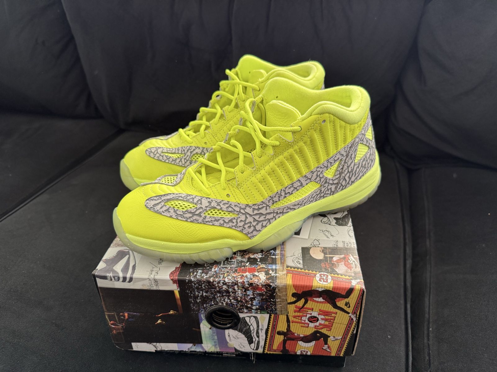 Nike Air Jordan 11 Retro Low IE Volt Cement Grey Size 10.5 M