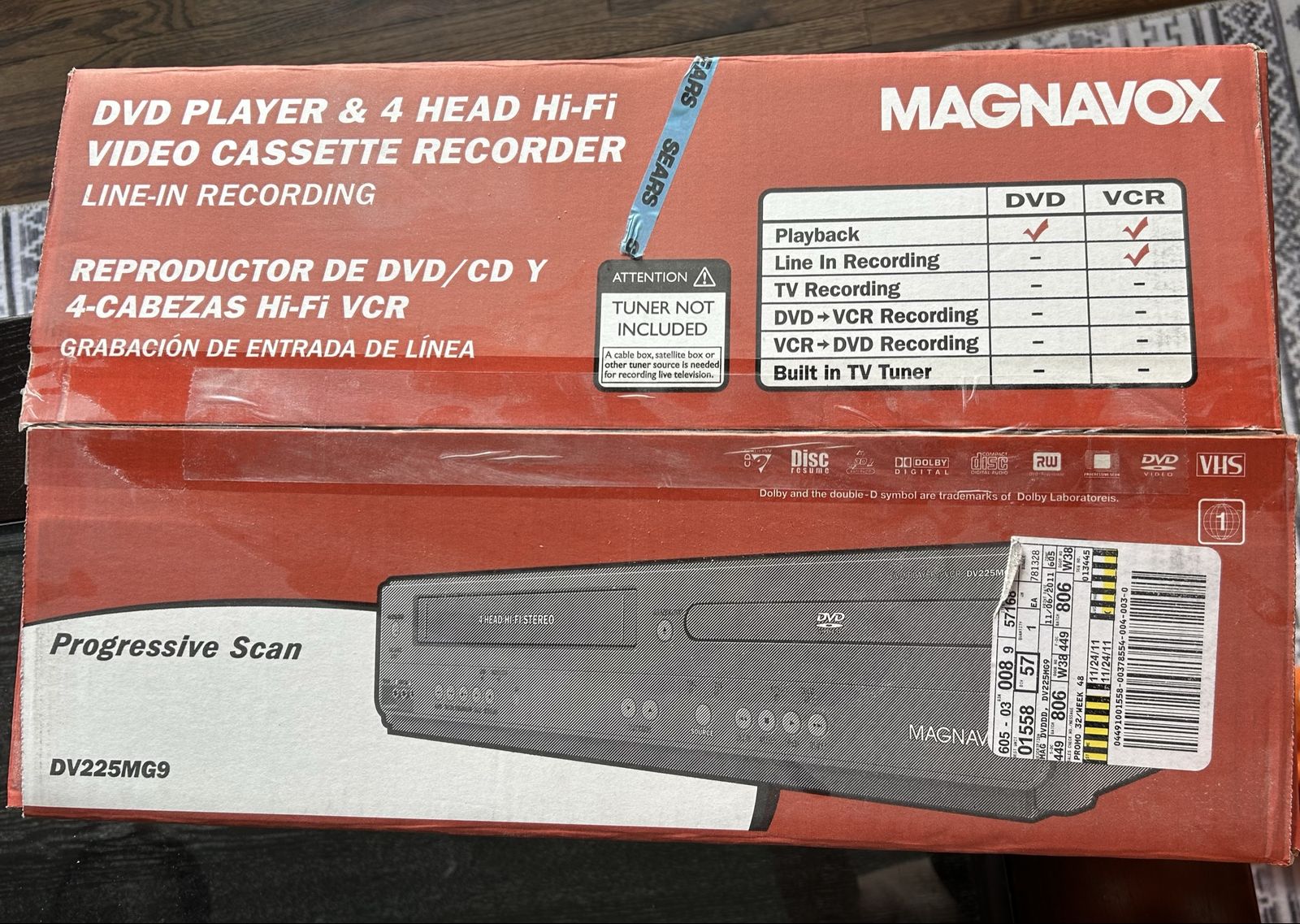 Magnavox DV225MG9 DVD Player & 4-Head Hi-Fi VCR Combo - Progressive Scan