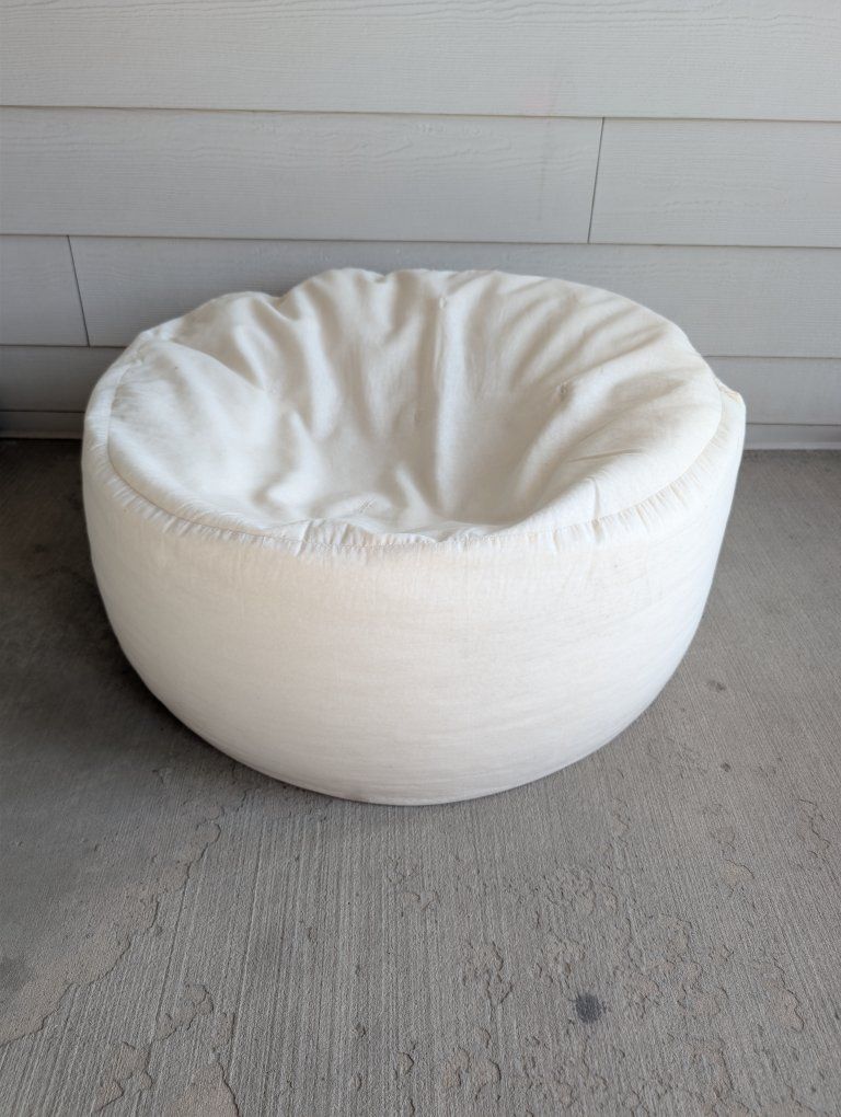Large Plush Bean Bag Chair - Cream Off-White