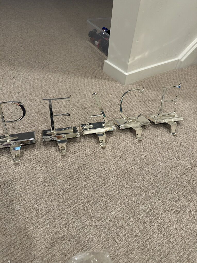 Pottery Barn PEACE stocking Holder