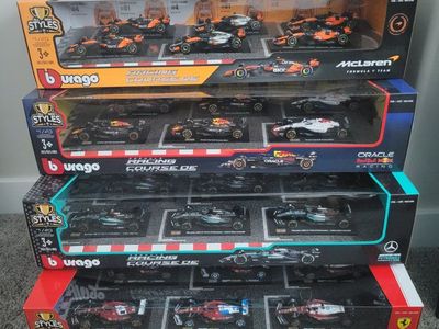 Complete Bburago 1:43 F1 Diecast 6-Pack Set Collection (4 Boxes / 24 Cars) - Brand New
