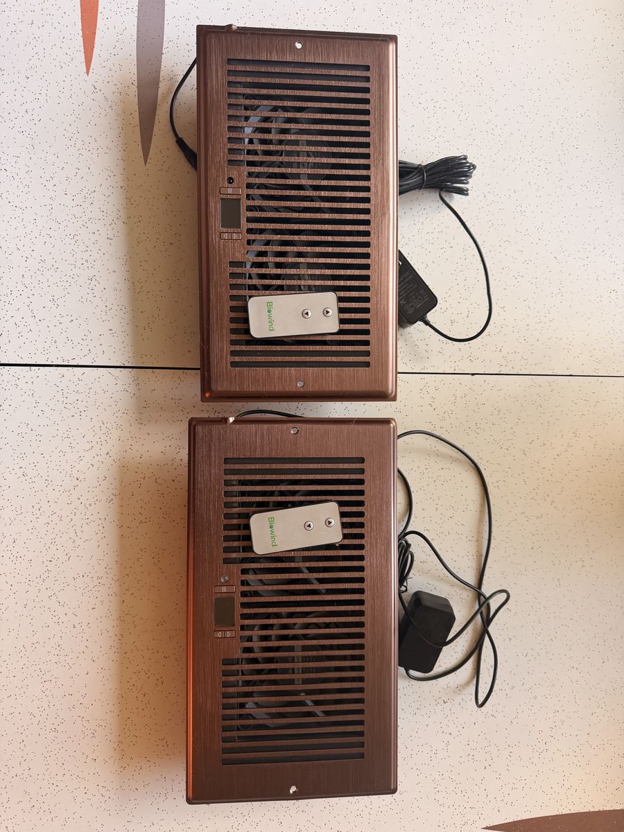 BreezSmart Blowind Vent Fans, Set of 2 - Programmable Thermostat & Smart Control, Bronze