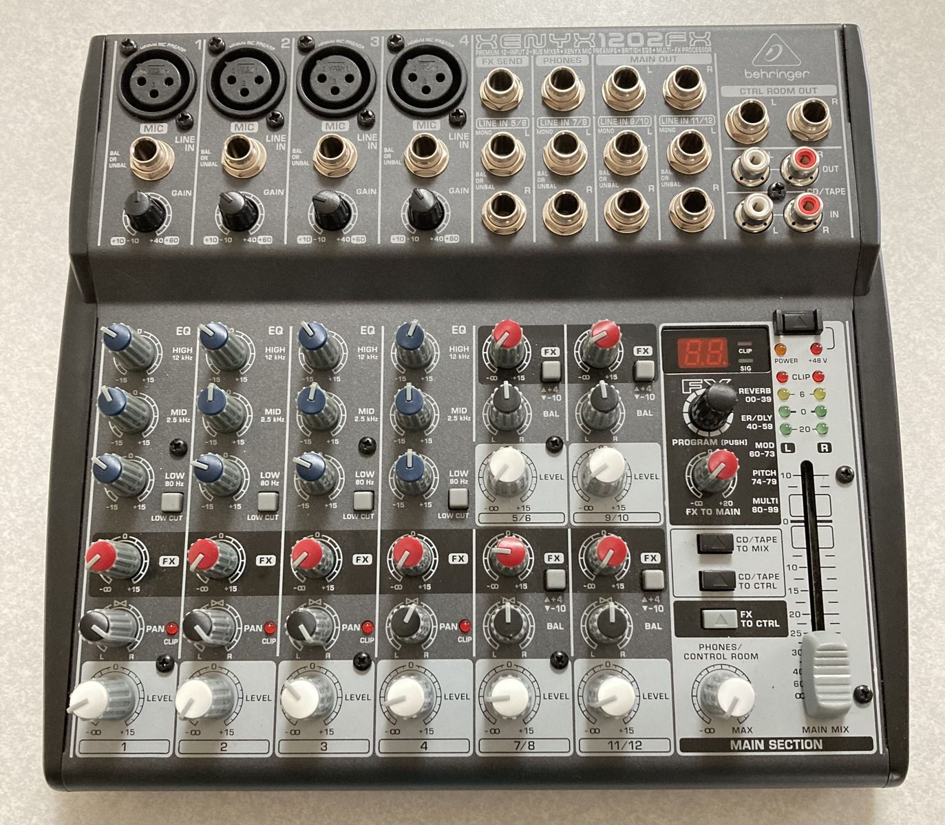 Behringer Audio Mixer 12 Channel Xenyx 1202fx