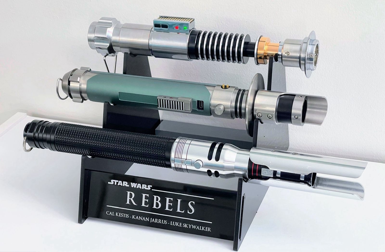 Three Star Wars Neopixel Lightsabers