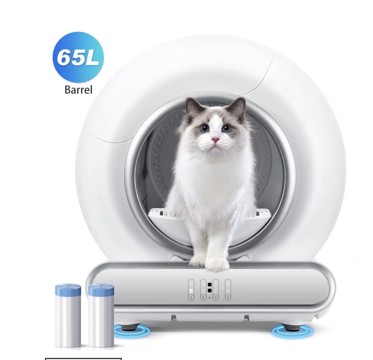 Famistar Automatic Cat Litter Box, Self Cleaning and Odor Removal Robot with Liner, 2.4G Wifi App Control, Sensor Safety Protect