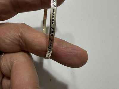 Inspirational Engraved Metal Bangle Bracelet