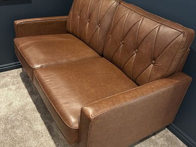 Faux Leather Loveseat