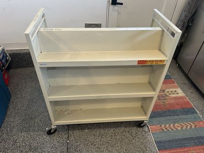 Library Book Carts (3)- Heavy Duty Rolling Trolley