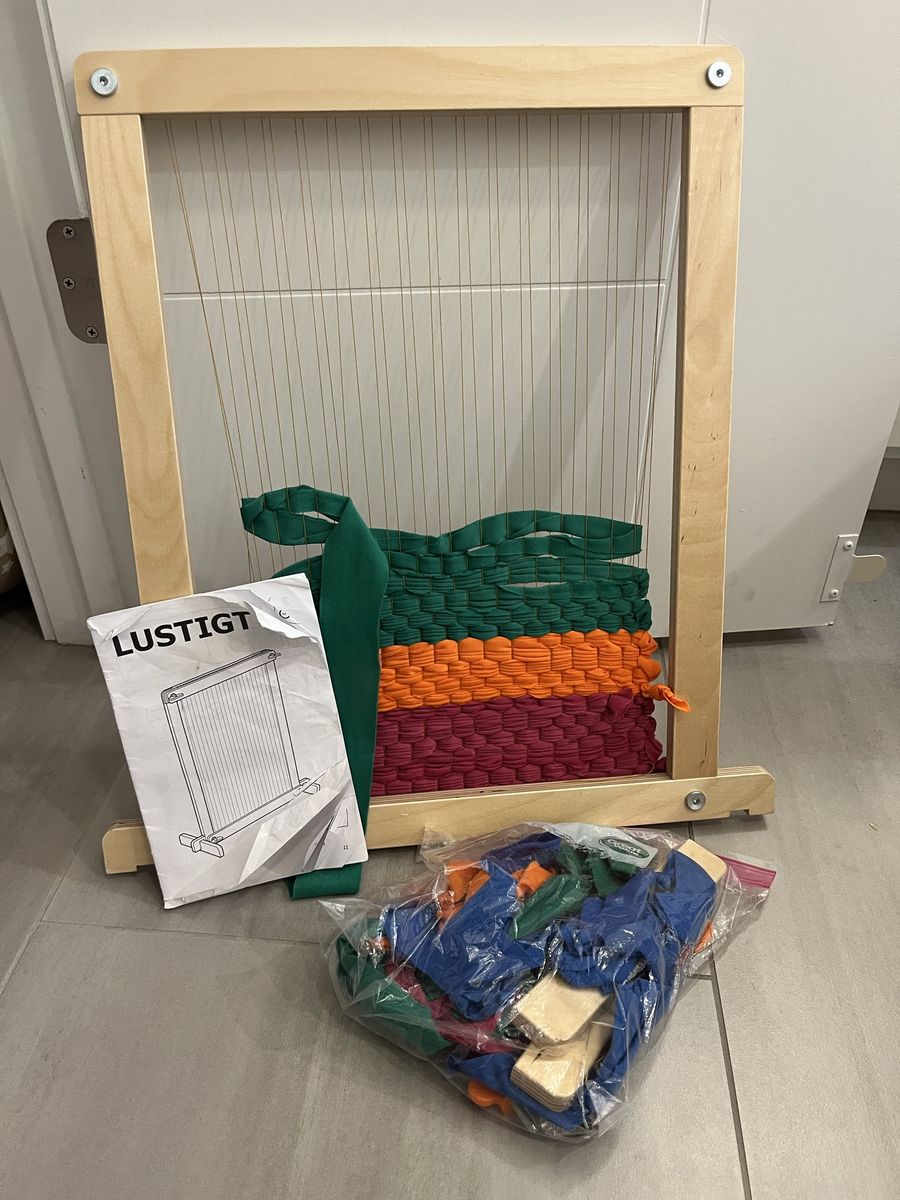 IKEA LUSTIG Wood Frame Loom Weaving Craft Kit for Kids with Instructions (discontinued toy)