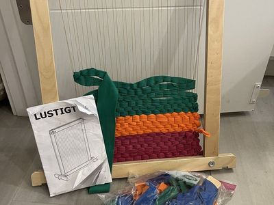 IKEA LUSTIG Wood Frame Loom Weaving Craft Kit for Kids with Instructions (discontinued toy)