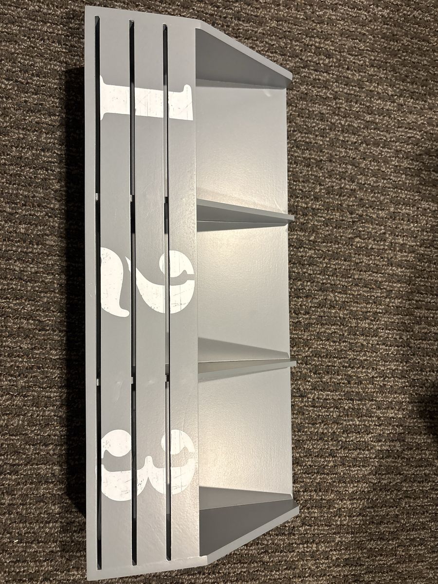Grey Slatted Wall Organizer