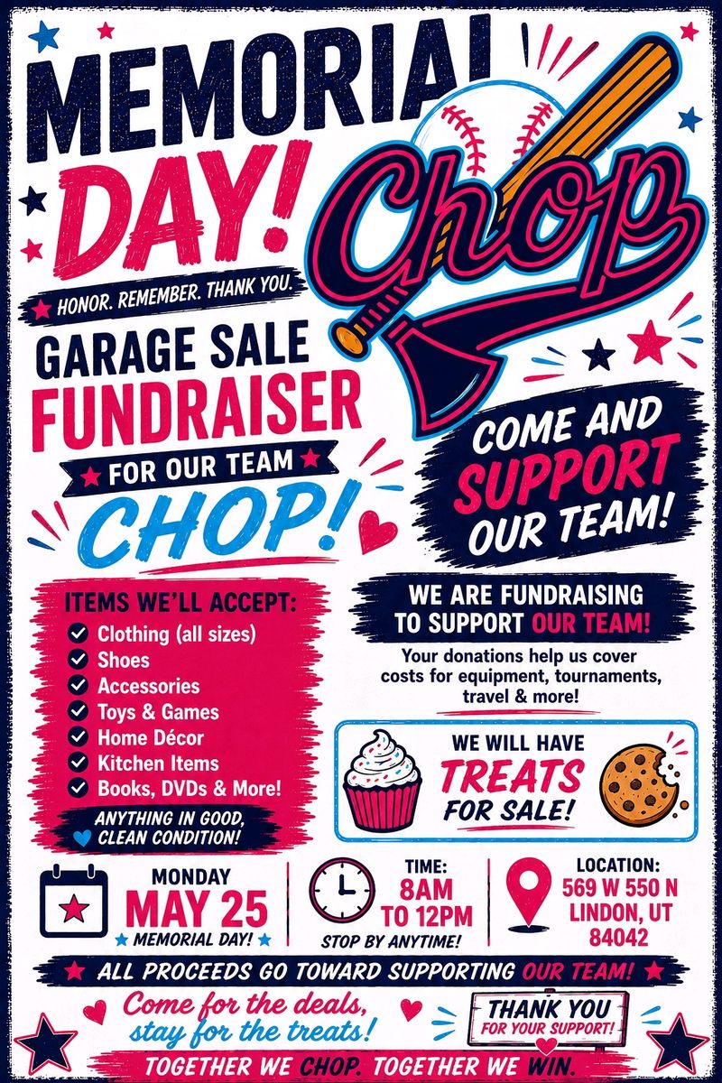 Baseball Team Yard Sale