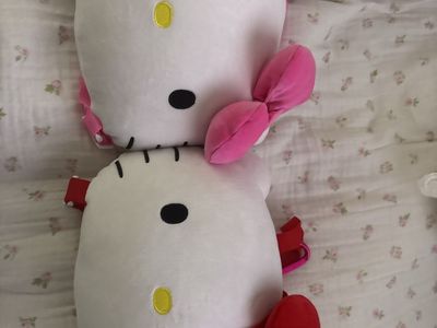 Hello Kitty Plush Backpack Pair Pink and Red Bows